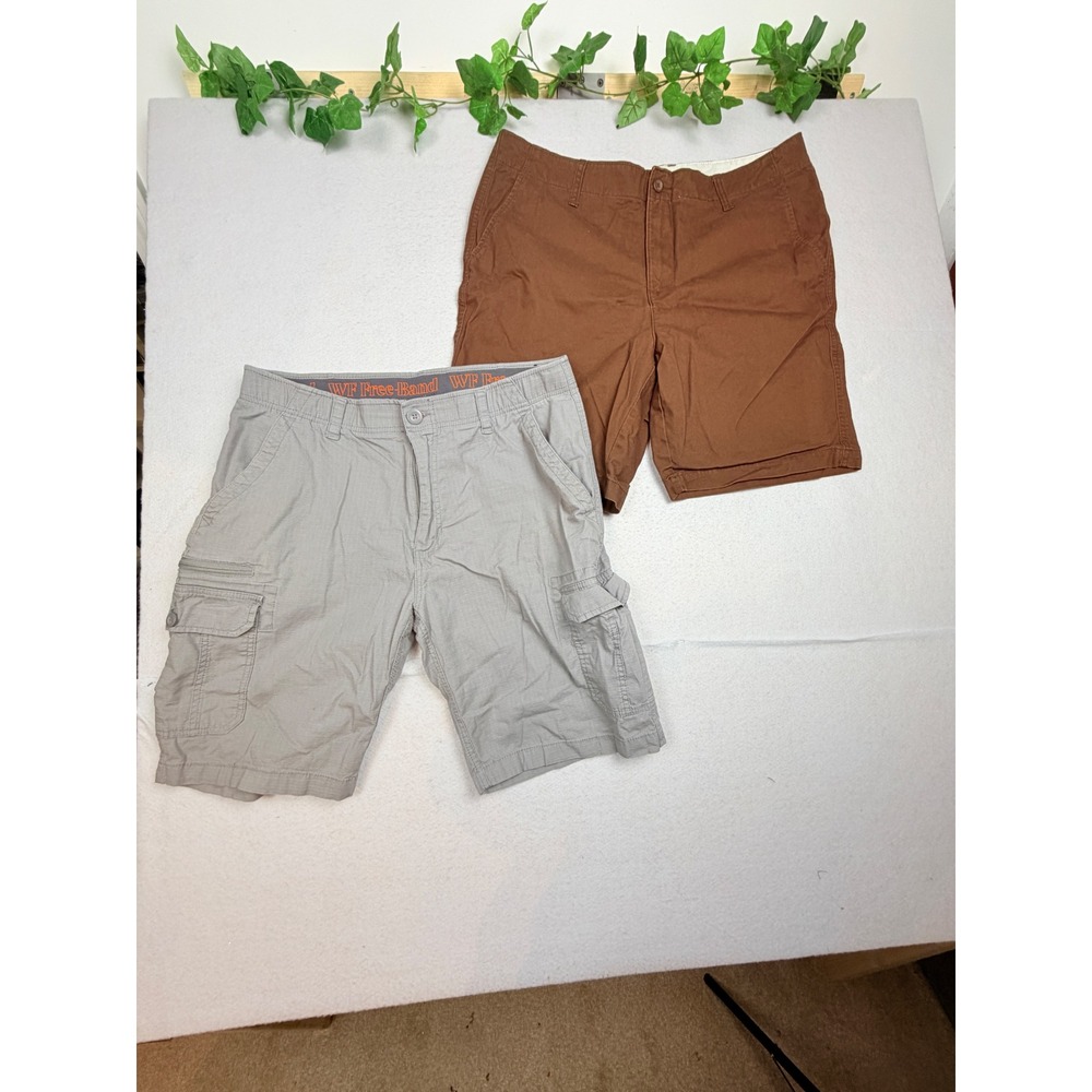 Mens Shorts Bundle Old Navy Lived-In Straight Brown WearFirst Gray Cargo Size 38